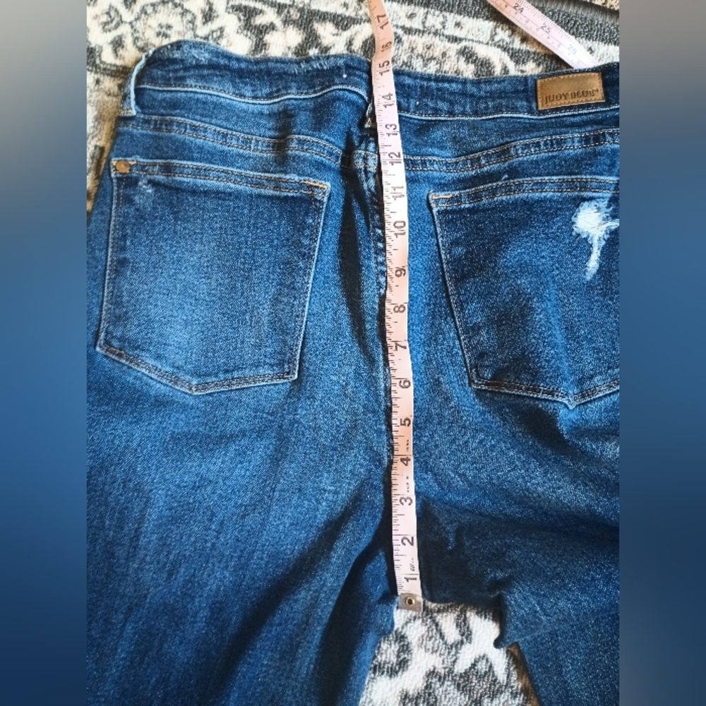 Judy Blue Boyfriend Fit Jeans Size 11 / 30 Destroyed Stretch Straight Leg - Picture 11 of 12
